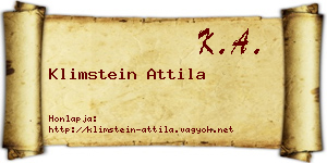 Klimstein Attila névjegykártya