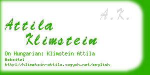 attila klimstein business card